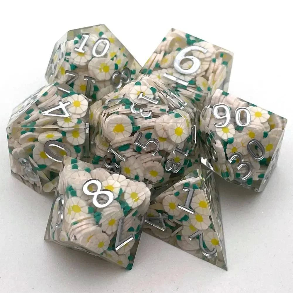 7Pcs Polyhedral Resin Dice Set Dices Table Games Accessory D6 D8 D10 D12 D20 For D&d DND - The Adventurer's Chest