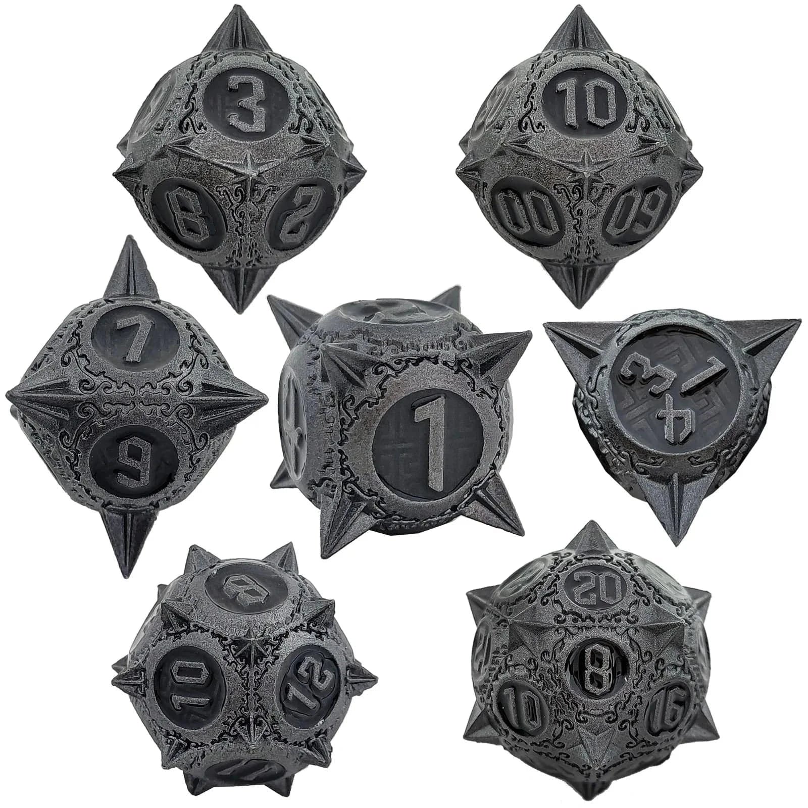 7Pcs/Set Metal For DND Dice D&D D4 D6 D8 D10 D% D12 D20 Polyhedral Games Dice Set For  Dungeons And Dragons Table Games MTG RPG - The Adventurer's Chest