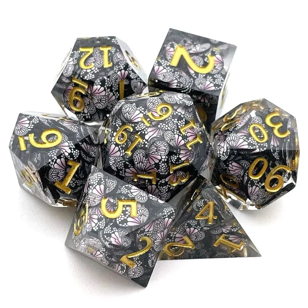 7Pcs Polyhedral Resin Dice Set Dices Table Games Accessory D6 D8 D10 D12 D20 For D&d DND - The Adventurer's Chest