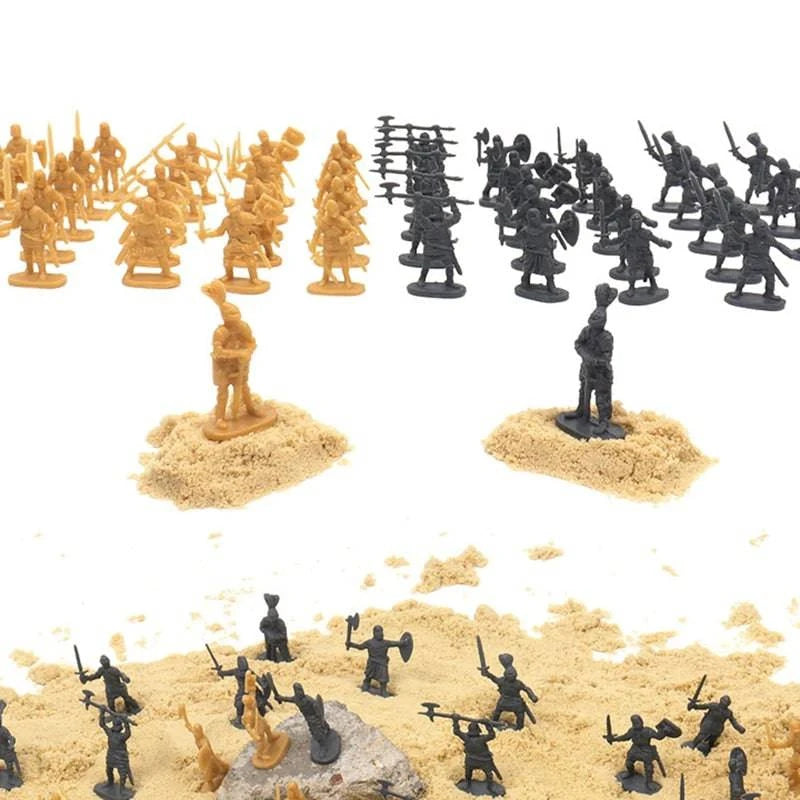 1:72 Scale 200-Piece Plastic Ancient Soldier Figures Set - Archaic Swordsmen Action Figures for DIY War Scenes