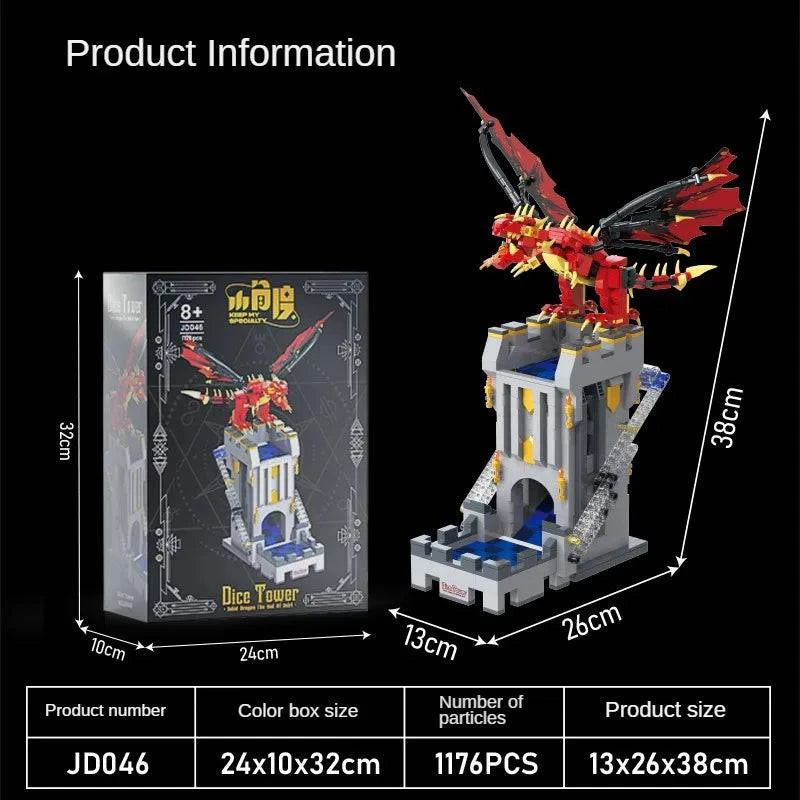 MOC Fantasy Dragon Tower Building Blocks Set - Educational Architecture Toys for Kids and Gift Ideas