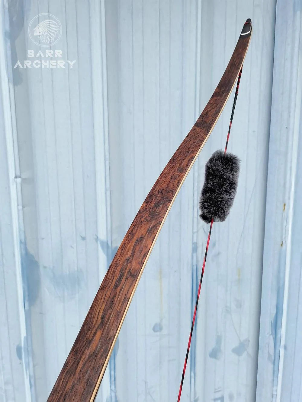 Customizable BARR Priest Traditional Long Bow with Handmade Limbs and Wood Riser (20-55lbs) - Ideal for Hunting and Archery Enthusiasts