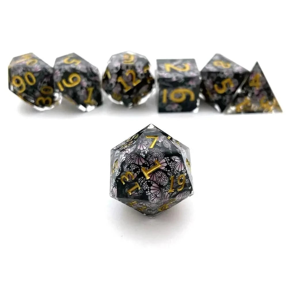 7Pcs Polyhedral Resin Dice Set Dices Table Games Accessory D6 D8 D10 D12 D20 For D&d DND - The Adventurer's Chest