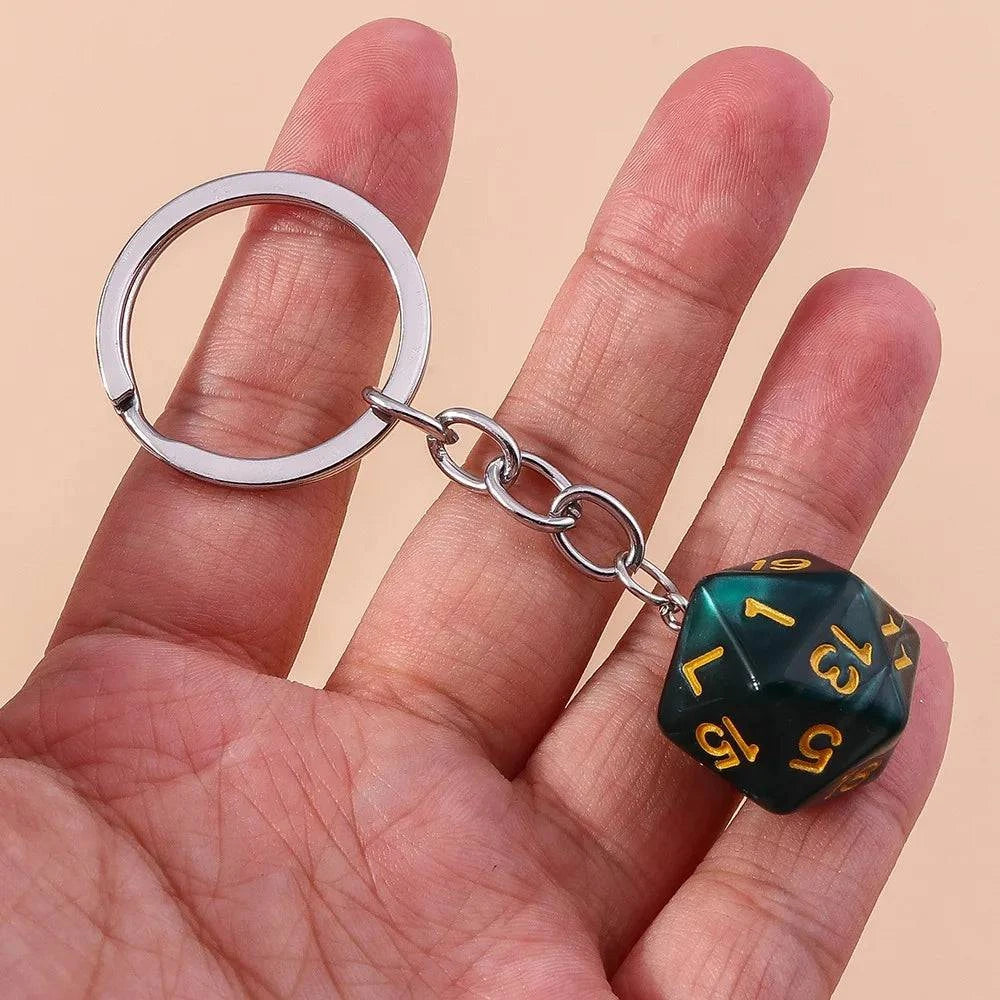 Handcrafted D20 Dice Keychain - Perfect Gift for RPG Fans and Dungeons & Dragons Enthusiasts