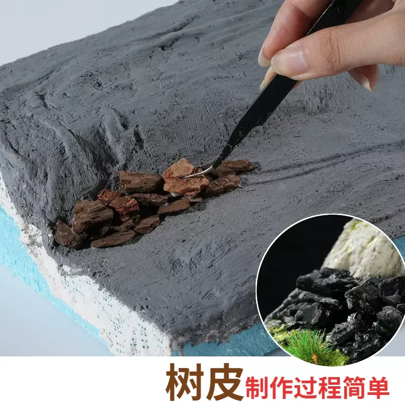 20g DIY Realistic Mountain Rock Bark Model for Diorama Scene Building and Layout