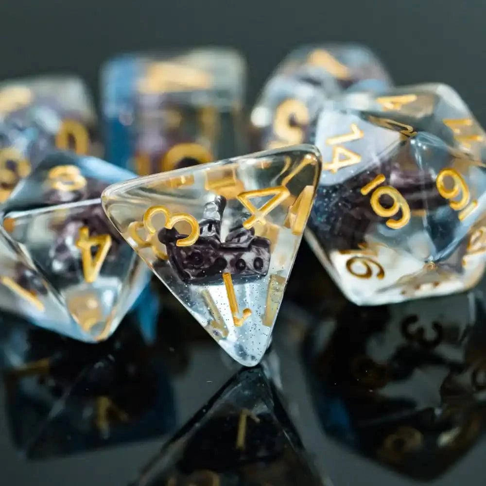 Cusdie Sailboat DND Dices 7Pcs Resin D&D Dice D4 D6 D8 D10 D% D12 D20 Polyhedral Dice Set for Role Playing Game Table Games - The Adventurer's Chest