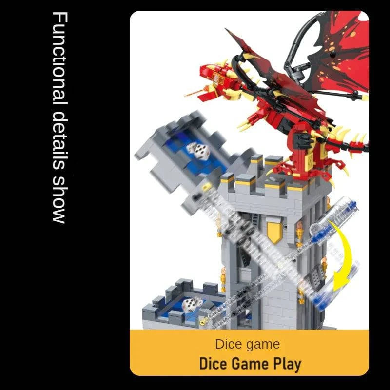 MOC Fantasy Dragon Tower Building Blocks Set - Educational Architecture Toys for Kids and Gift Ideas