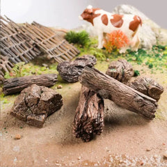 Brown Plastic Miniature Stump Figurine for Fairy Garden and Table Decoration