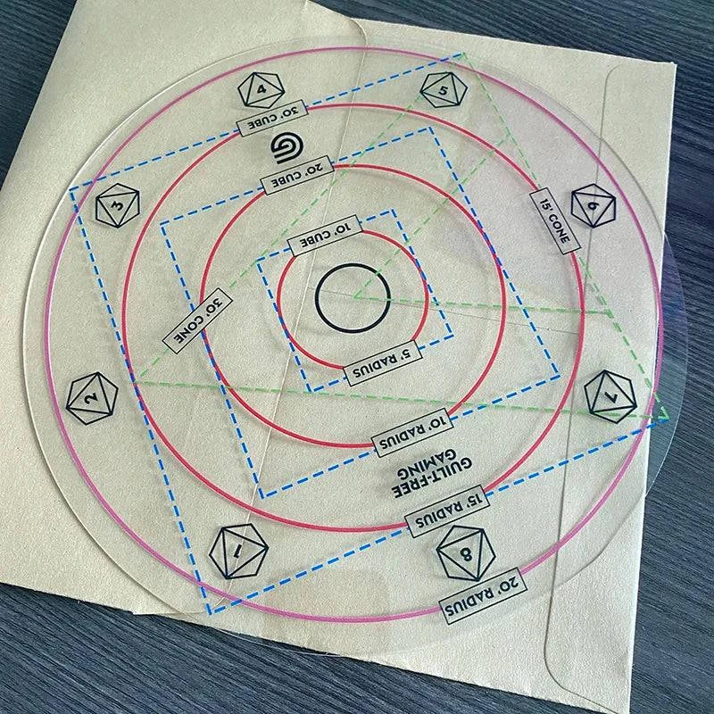 Enhanced AOE Damage Spell Template for Dungeons and Dragons - Acrylic Area Effect Marker