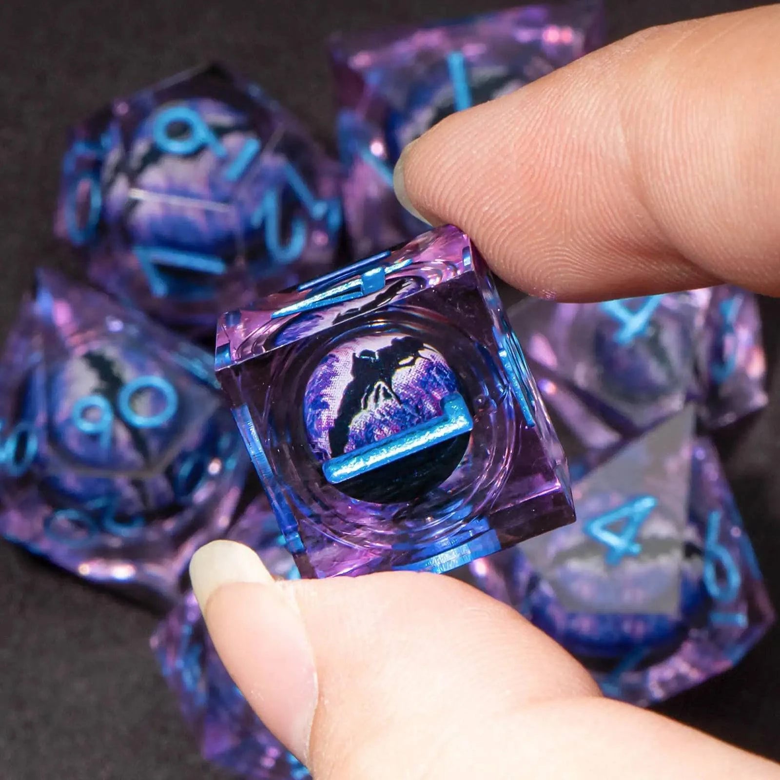 DnD Liquid Core Dragon Eye Dice Set for Dungeons and Dragons, RPG Polyhedral Dice set, d&d dice, Handmade Dice Set Gifts - The Adventurer's Chest