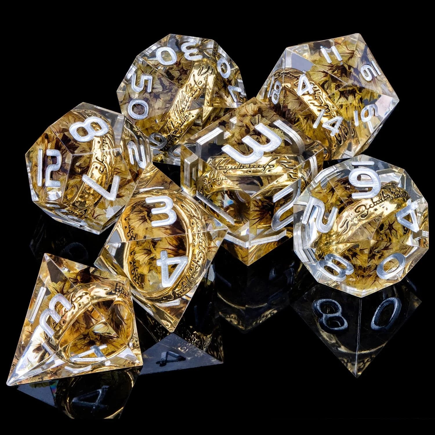 D&D Liquid Flow Core Dice & Liquid Activity Eye & Ring Sharp Edge D and D  Dungeon and Dragon Pathfinder Role Playing Games Dice - The Adventurer's Chest