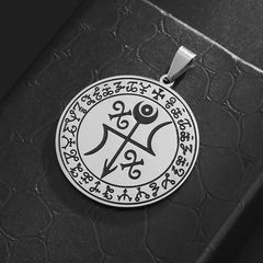 Arcane Enchantment Circle Pendant Necklace - Unisex Stainless Steel Amulet for Daily Questing - The Adventurer's Chest