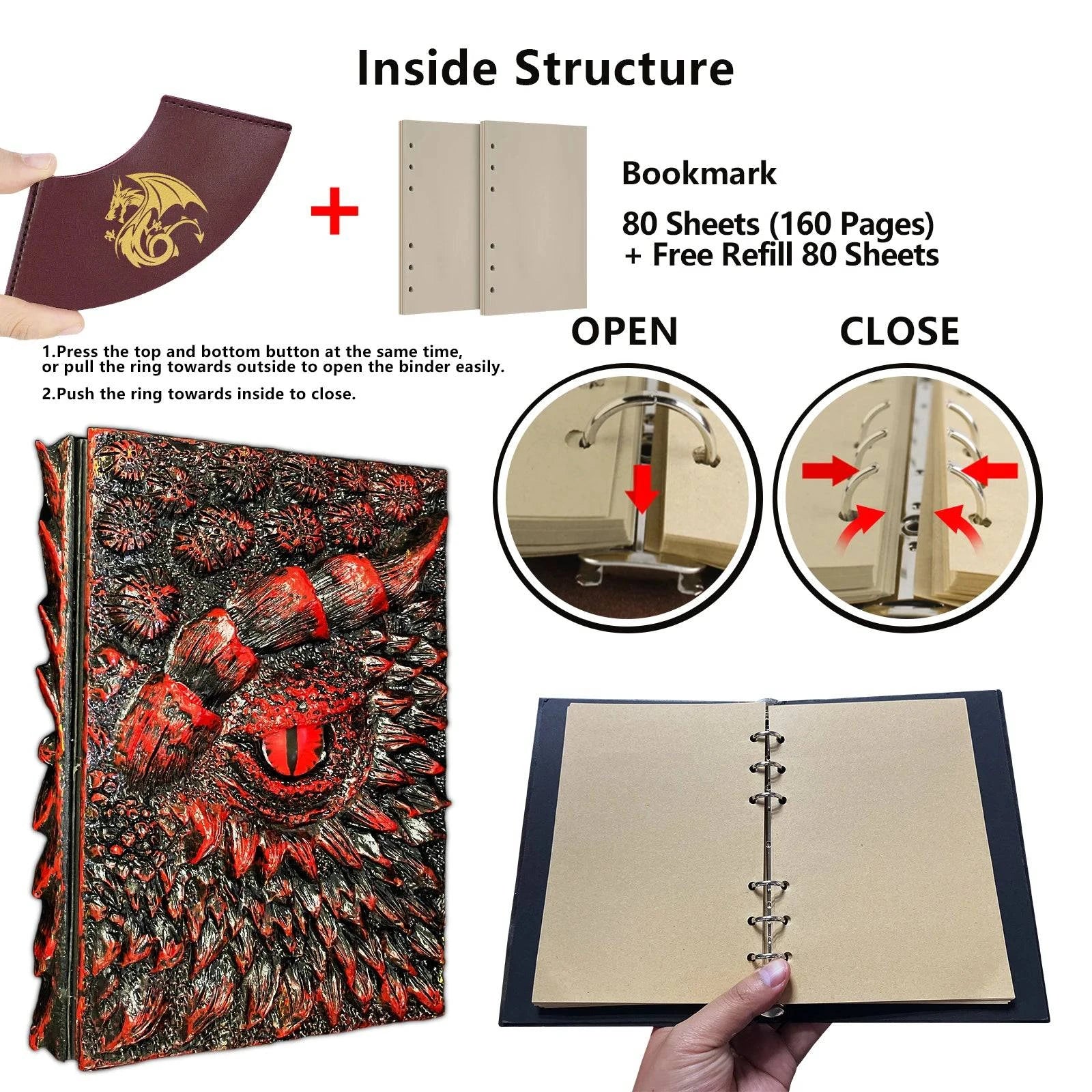 Dungeons & Dragons 3D Embossed Journal - Refillable Adventure Notebook for Gamers and DMs - The Adventurer's Chest