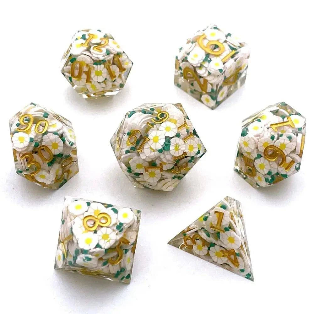 7Pcs Polyhedral Resin Dice Set Dices Table Games Accessory D6 D8 D10 D12 D20 For D&d DND - The Adventurer's Chest