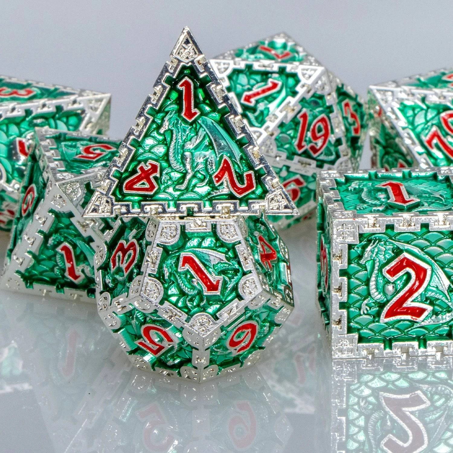 DND D20 Dice Set Dungeon and Dragon Metal Polyhedral D&D Dice for  Pathfinder RPG Roll Playing Game D20 D12 D10 D8 D6 D4 - The Adventurer's Chest