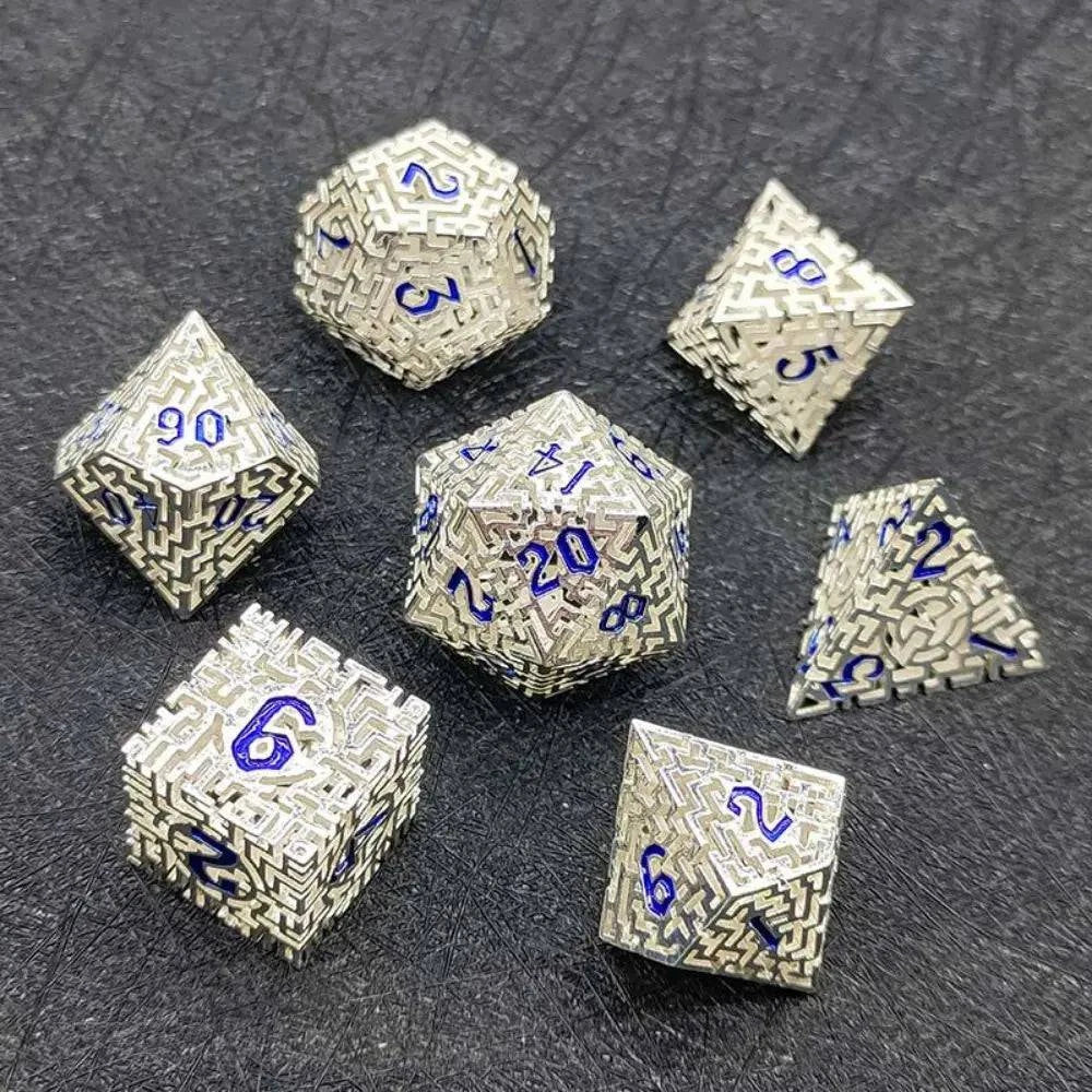 7Pcs Dragon Hollow Metal DND Dice Set for Dungeon 7 D&D Die Set with Metal Gift for Dungeons & Dragon Game Polyhedral Dice D20 - The Adventurer's Chest