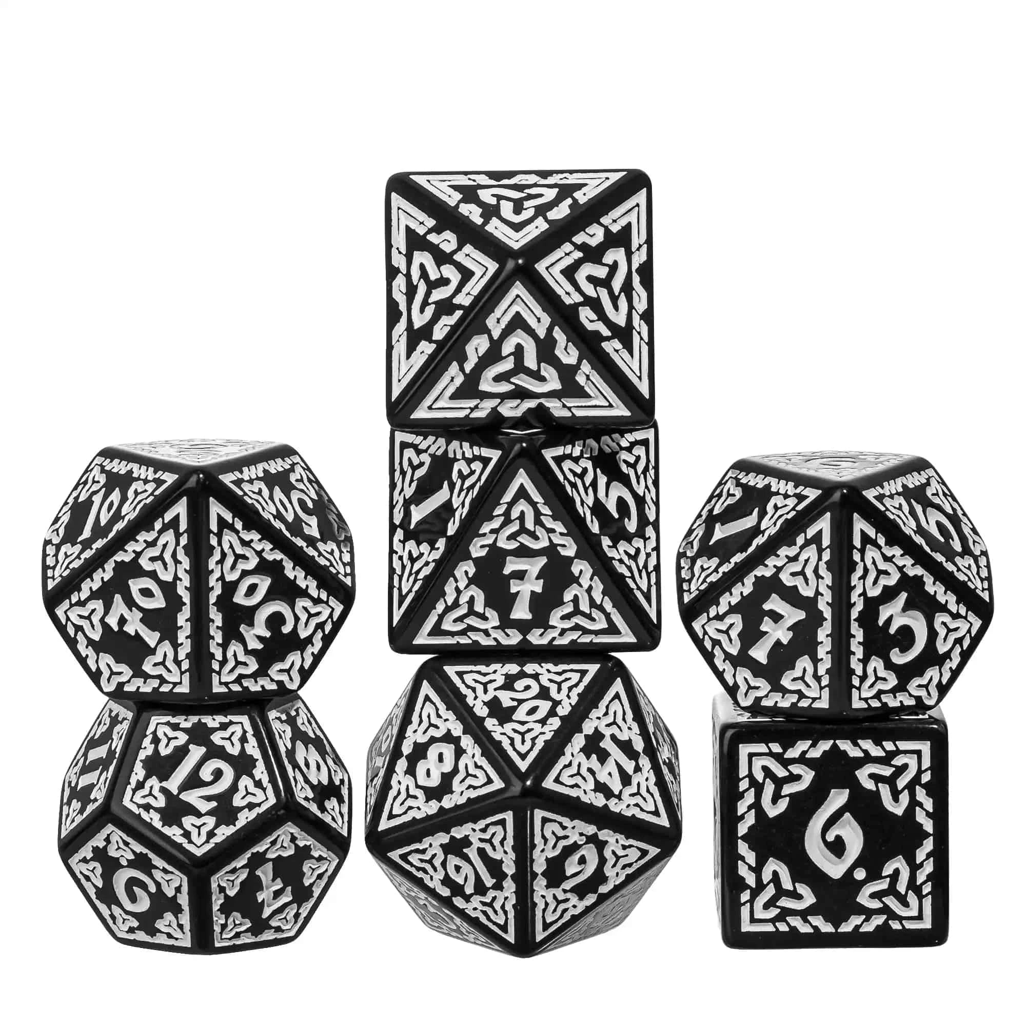 DND Celtic Knot Dice with Unique D4 7Pcs/Set New Pattern D4- D20 Polyhedral Dice for Role Playing Board Game D&D Tabletop Games - The Adventurer's Chest