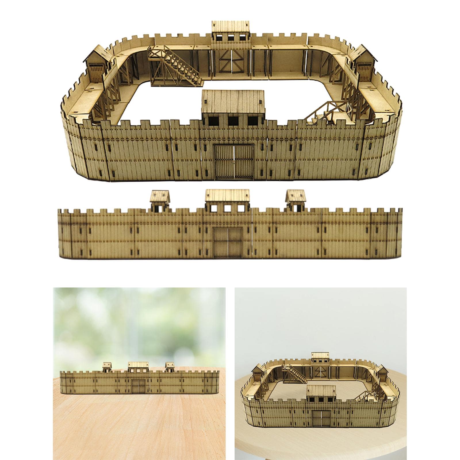 1/72 DIY Wooden Fortress Model Kit - Interactive 3D Puzzle for Model Railway and War Scene Decor