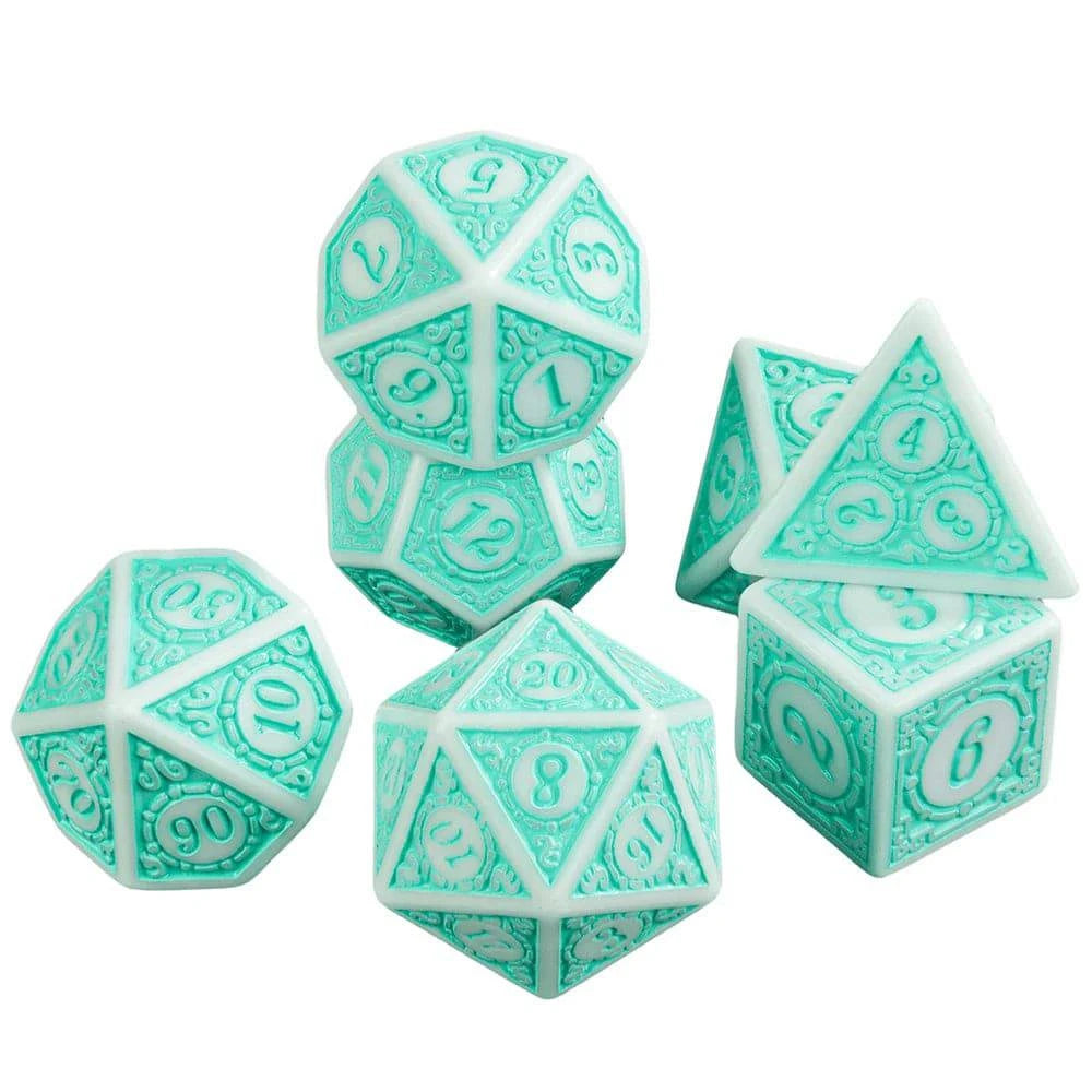 DND Polyhedral Dice Set 7pcs D4 D6 D8 D10 D12 D20 Game Dice For D&D RPG Role Playing Table Games - The Adventurer's Chest