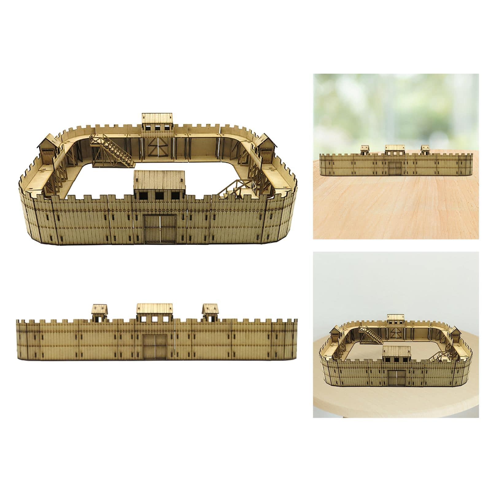 1/72 DIY Wooden Fortress Model Kit - Interactive 3D Puzzle for Model Railway and War Scene Decor