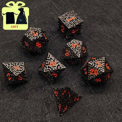 7Pcs Dragon Hollow Metal DND Dice Set for Dungeon 7 D&D Die Set with Metal Gift for Dungeons & Dragon Game Polyhedral Dice D20 - The Adventurer's Chest