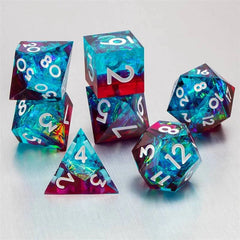 DnD Handmade Sharp Edge Resin Dice Set for TRPG, Polyhedral D&D Dice Set for dungeons and dragon, Resin D+D Dice for Board Games - The Adventurer's Chest