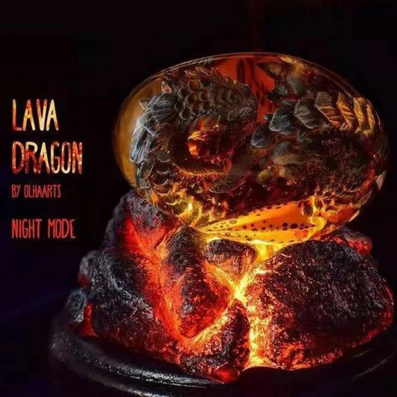 Luminous Dragon Egg: Enchanted Lava Dinosaur Resin Sculpture for Adventurers and Collectors - The Adventurer's Chest