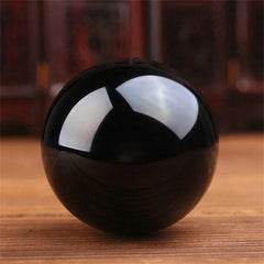 Enchanted Obsidian Sphere of Healing Energy – Mystical Crystal for Home and Office Decor - The Adventurer's Chest