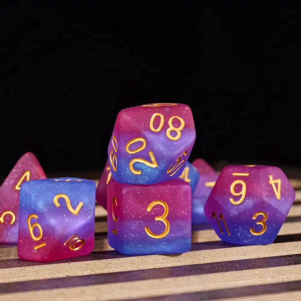 Cusdie 7Pcs Pride Flag Dice DND Trans-Pride D&D Dice Multicolor D4-D20 Polyhedral Dice Set for Role Playing Game Board Games - The Adventurer's Chest