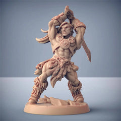 Epic Barbarian Lion and Dragon Battle Chess Model for Dungeons & Dragons DND Gaming