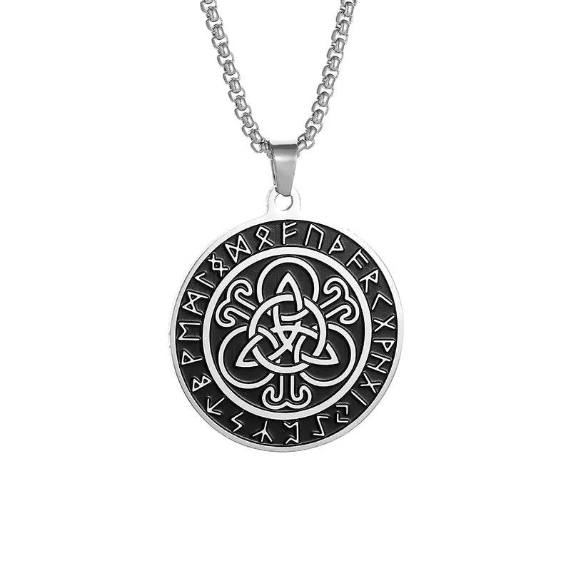 Celtic Rune Amulet Necklace: Stainless Steel Trinity Knot for Adventurers and Seekers - The Adventurer's Chest