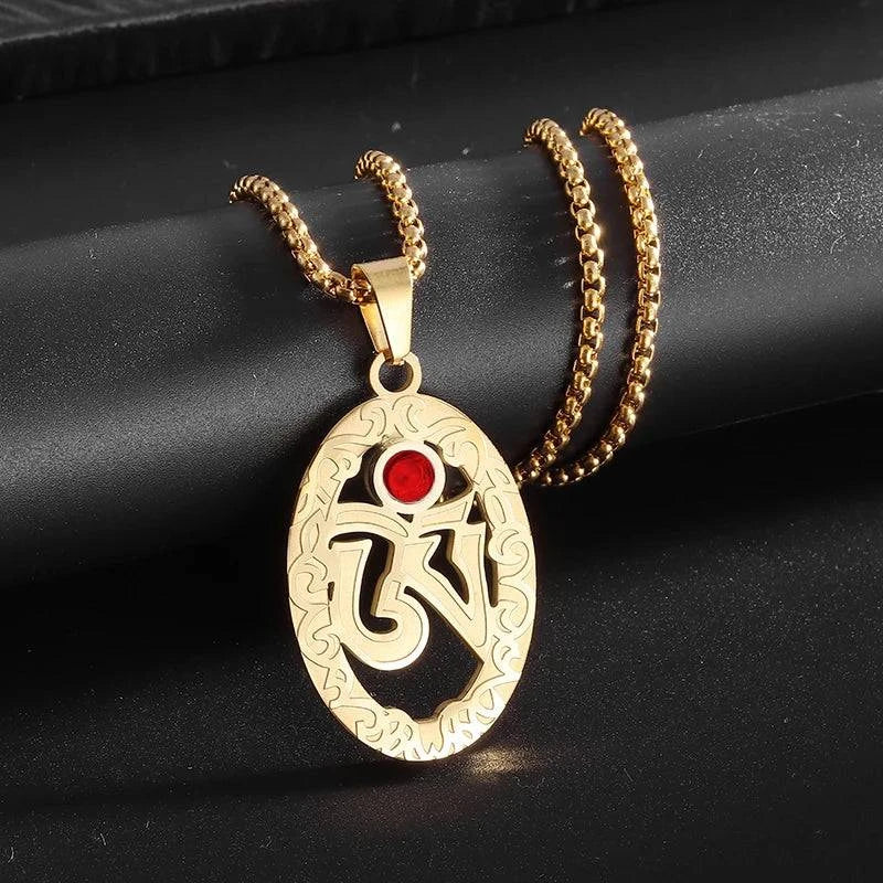 Mystical Geometric Rune Amulet Pendant - Stainless Steel Lucky Charm Necklace for Adventurous Souls - The Adventurer's Chest