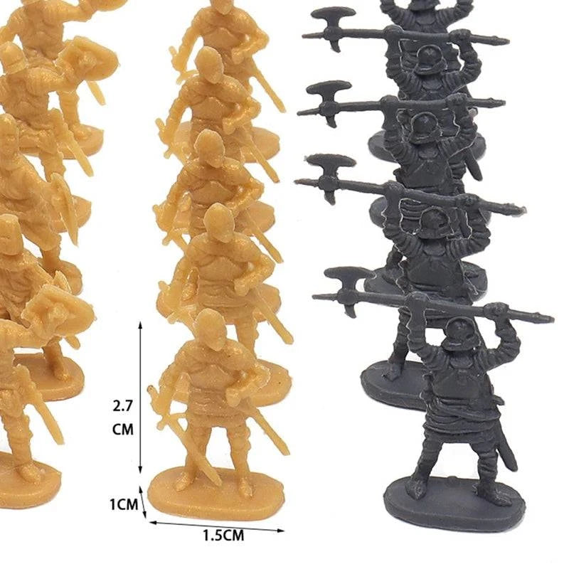 1:72 Scale 200-Piece Plastic Ancient Soldier Figures Set - Archaic Swordsmen Action Figures for DIY War Scenes