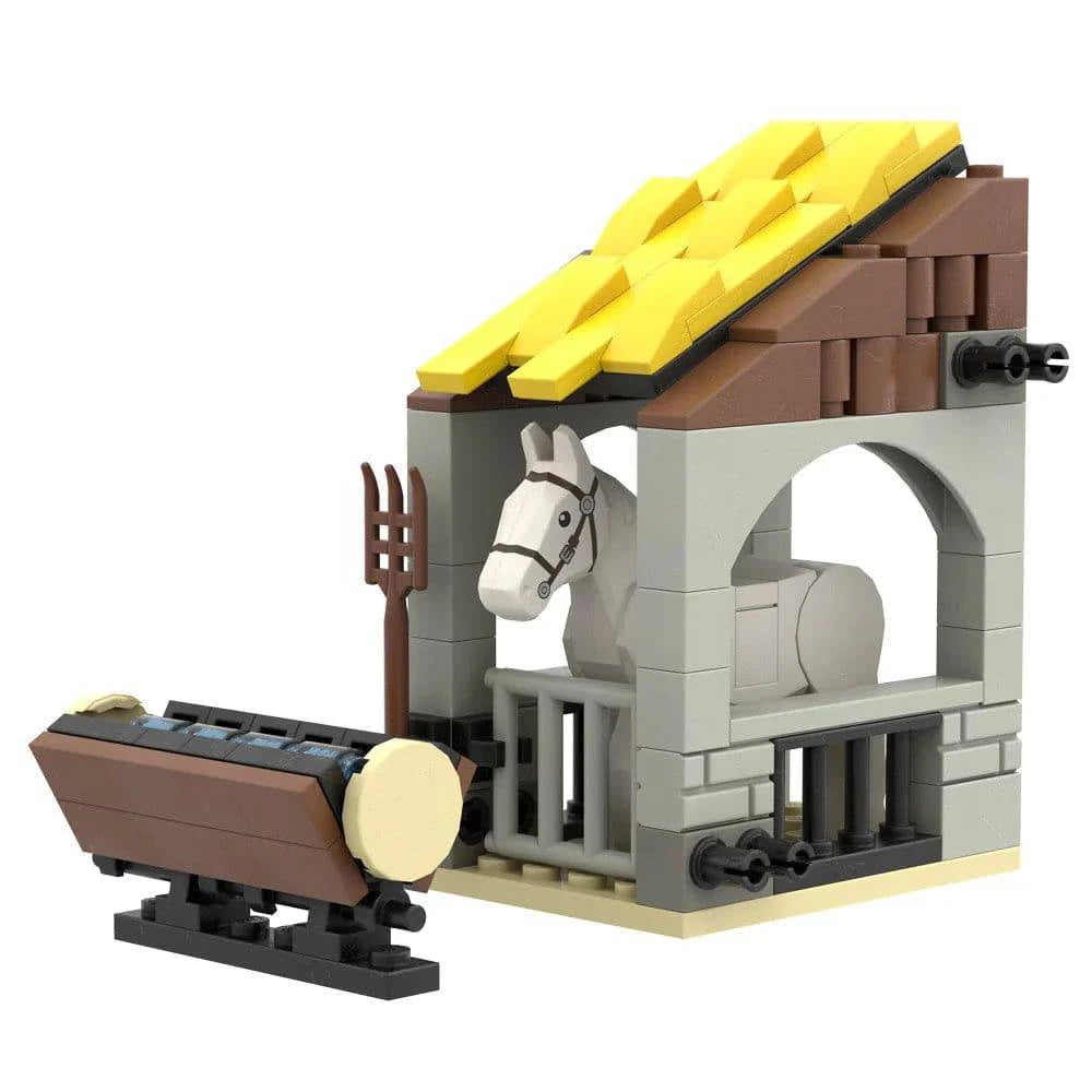 Medieval Castle Building Blocks Set with Kitchen, Bedroom, Dining Room, and Soldier Figures - Creative Assembly Toy