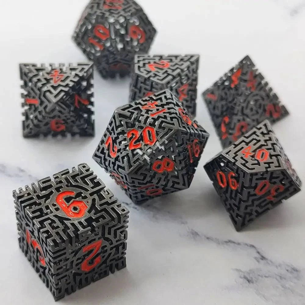 7Pcs Dragon Hollow Metal DND Dice Set for Dungeon 7 D&D Die Set with Metal Gift for Dungeons & Dragon Game Polyhedral Dice D20 - The Adventurer's Chest