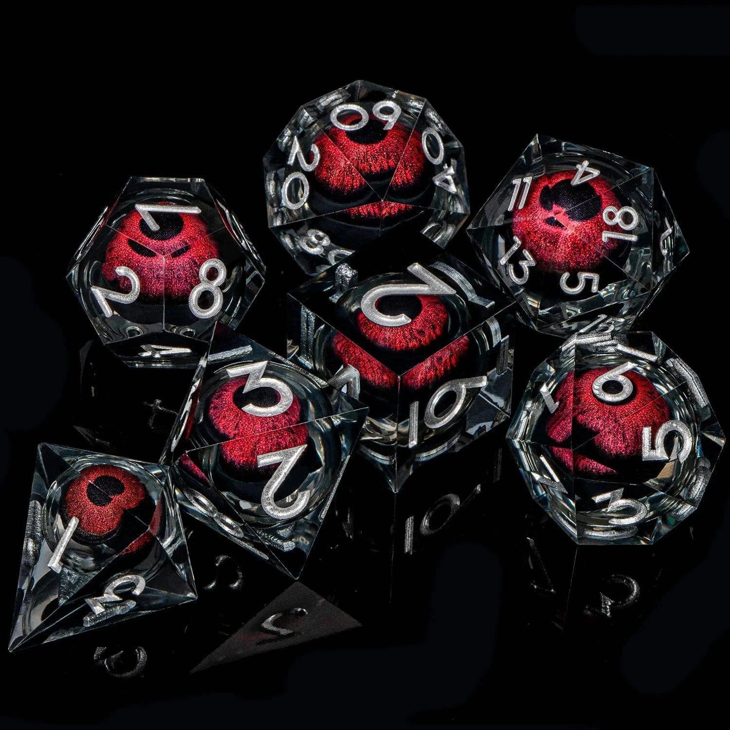 D&D Liquid Flow Core Dice & Liquid Activity Eye & Ring Sharp Edge D and D  Dungeon and Dragon Pathfinder Role Playing Games Dice - The Adventurer's Chest