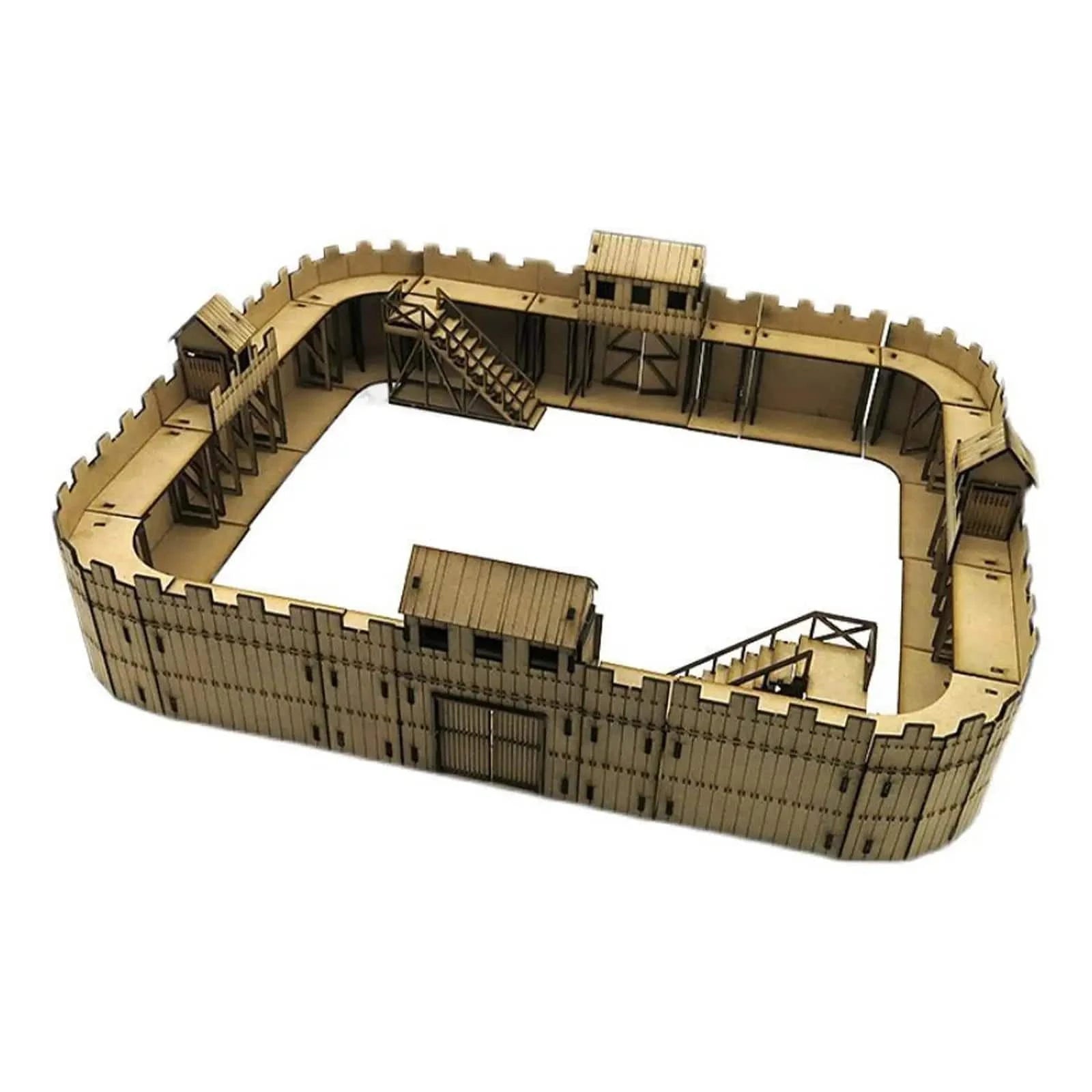 1/72 DIY Wooden Fortress Model Kit - Interactive 3D Puzzle for Model Railway and War Scene Decor