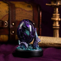 Enchanted Luminous Dragon Egg with Octopus Claw Base - Magical Resin Collectible for Adventurers and Gift-Givers - The Adventurer's Chest