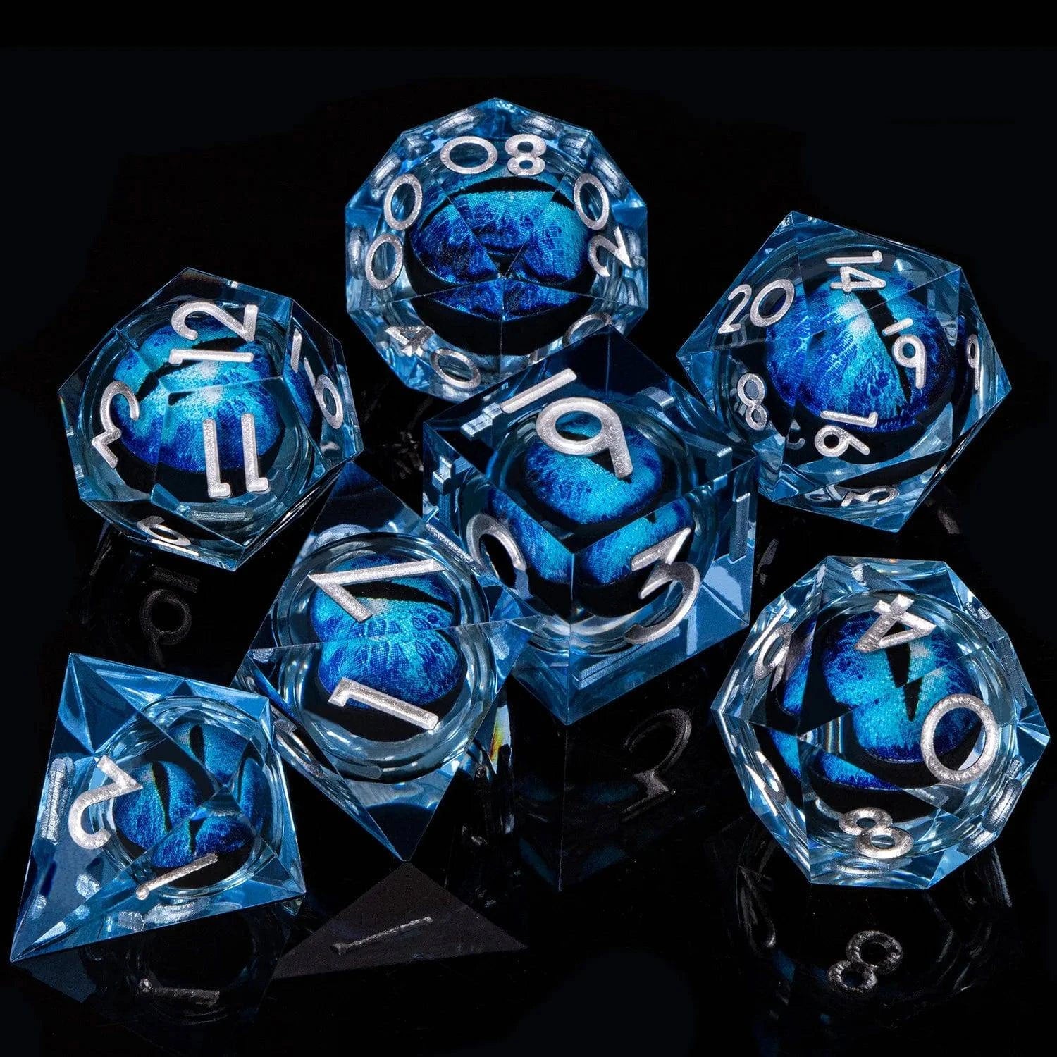 D&D Liquid Flow Core Dice & Liquid Activity Eye & Ring Sharp Edge D and D  Dungeon and Dragon Pathfinder Role Playing Games Dice - The Adventurer's Chest