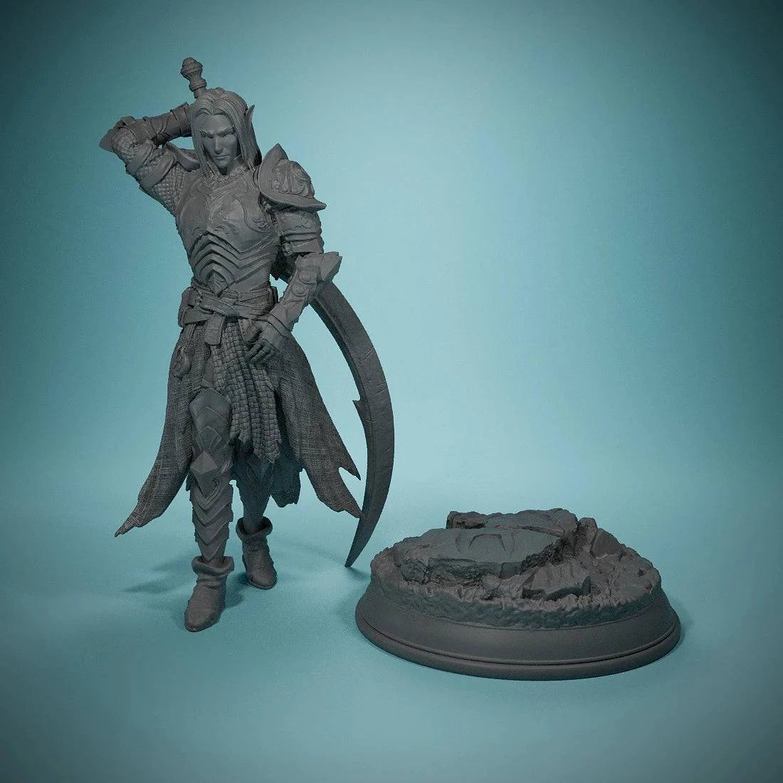 Drow Moon Paladin - Relethyr - Handcrafted 3D Miniature for Tabletop RPGs - Perfect Addition to Your Game Room Decor