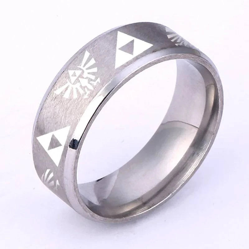 BAECYT Triforce Triangle Symbol Stainless Steel Band Ring for Cosplay and Party - Unisex Jewelry