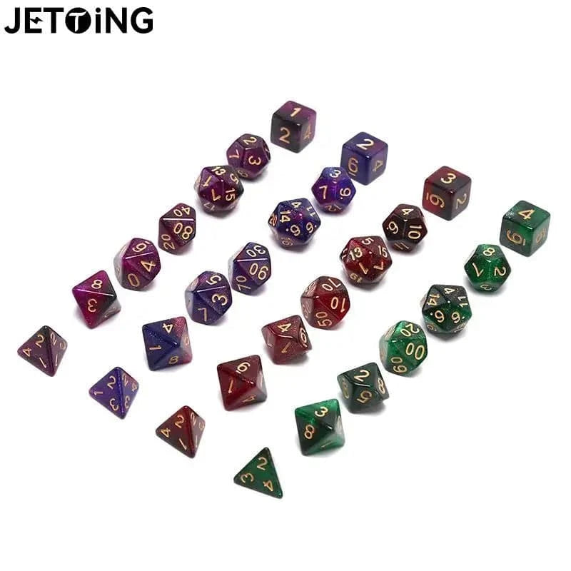 1set Double-colors Polyhedral Dice Complete Set of D20 D12 D10 D% D8 D6 D4 for TRPG/DND Dice Games - The Adventurer's Chest