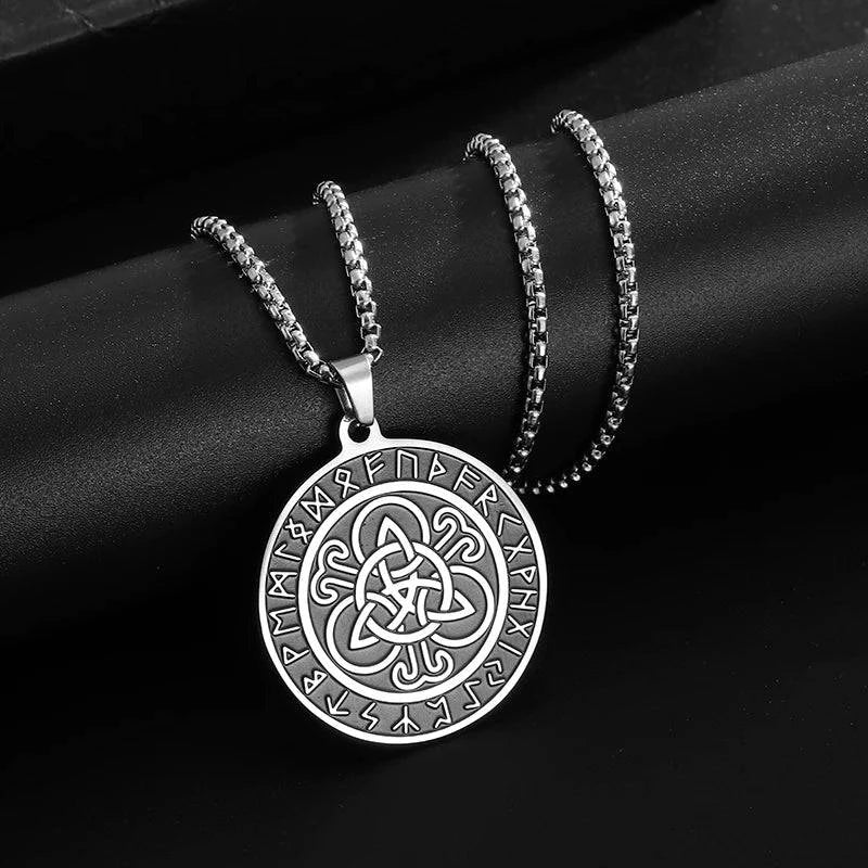 Celtic Rune Amulet Necklace: Stainless Steel Trinity Knot for Adventurers and Seekers - The Adventurer's Chest