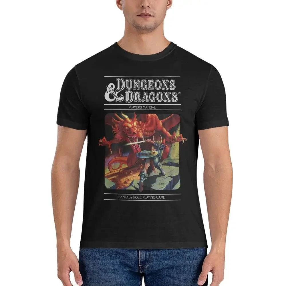 Dungeons and Dragons Graphic T-Shirt for Men - Cotton Short Sleeve Tee in Plus Sizes 4XL to 6XL - The Adventurer's Chest