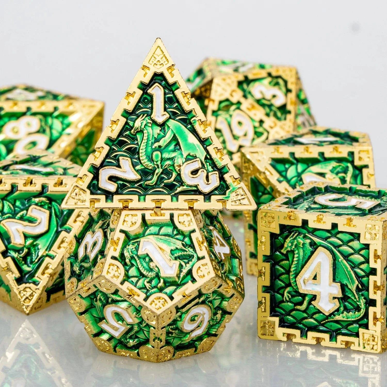 DND D20 Dice Set Dungeon and Dragon Metal Polyhedral D&D Dice for  Pathfinder RPG Roll Playing Game D20 D12 D10 D8 D6 D4 - The Adventurer's Chest