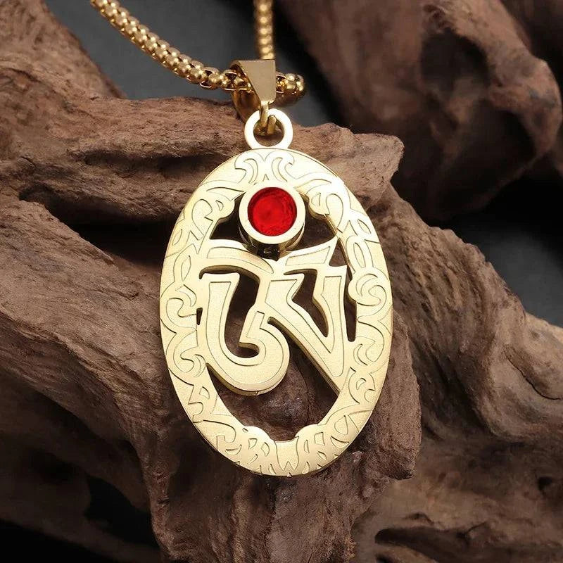 Mystical Geometric Rune Amulet Pendant - Stainless Steel Lucky Charm Necklace for Adventurous Souls - The Adventurer's Chest