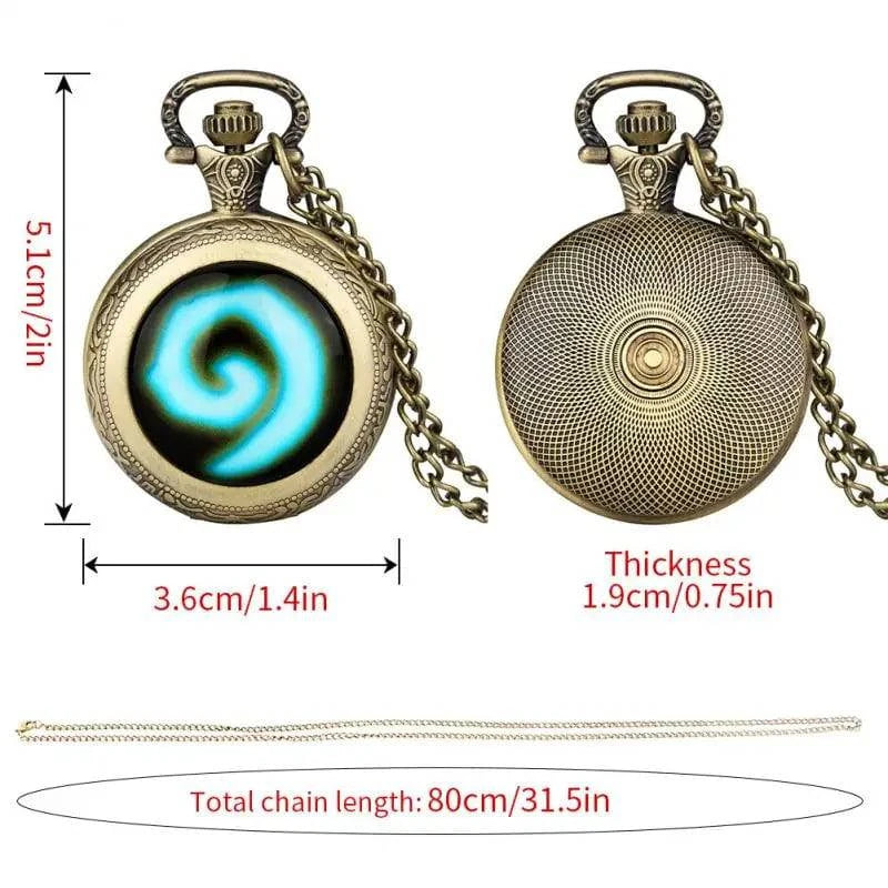 Retro Fantasy Quest Pocket Watch: Enchanted Anime Pendant with Chain for Adventurers - The Adventurer's Chest