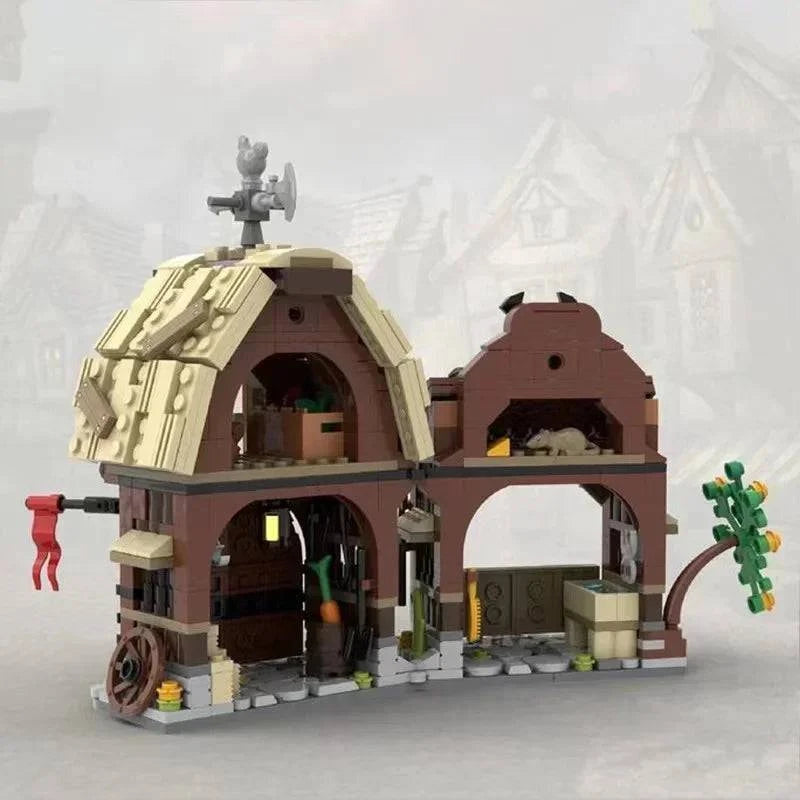 Medieval Castle Knights Battle Blocks: Bakery, Barns, and Soldiers Army Brick Set for Children