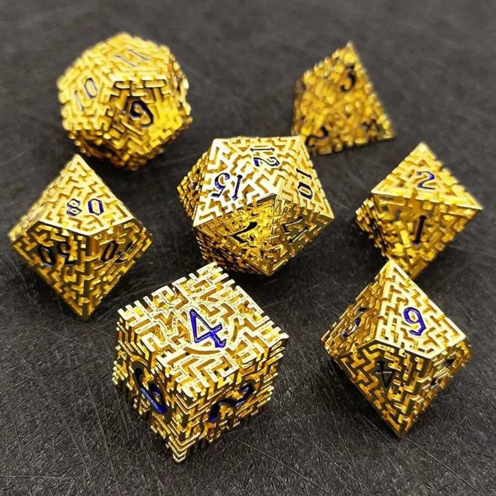 7Pcs Dragon Hollow Metal DND Dice Set for Dungeon 7 D&D Die Set with Metal Gift for Dungeons & Dragon Game Polyhedral Dice D20 - The Adventurer's Chest