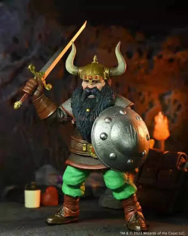 NECA 7-Inch Articulated Dragon and Dungeon Dwarf Warrior Eckhorn Action Figure - In Stock Gift Item